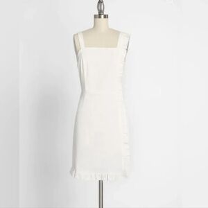 MODCLOTH Get Ready To Ruffle‎ Mini Dress in White 14
